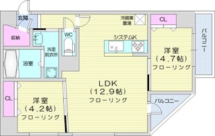 グランカーサ南6条の物件間取画像